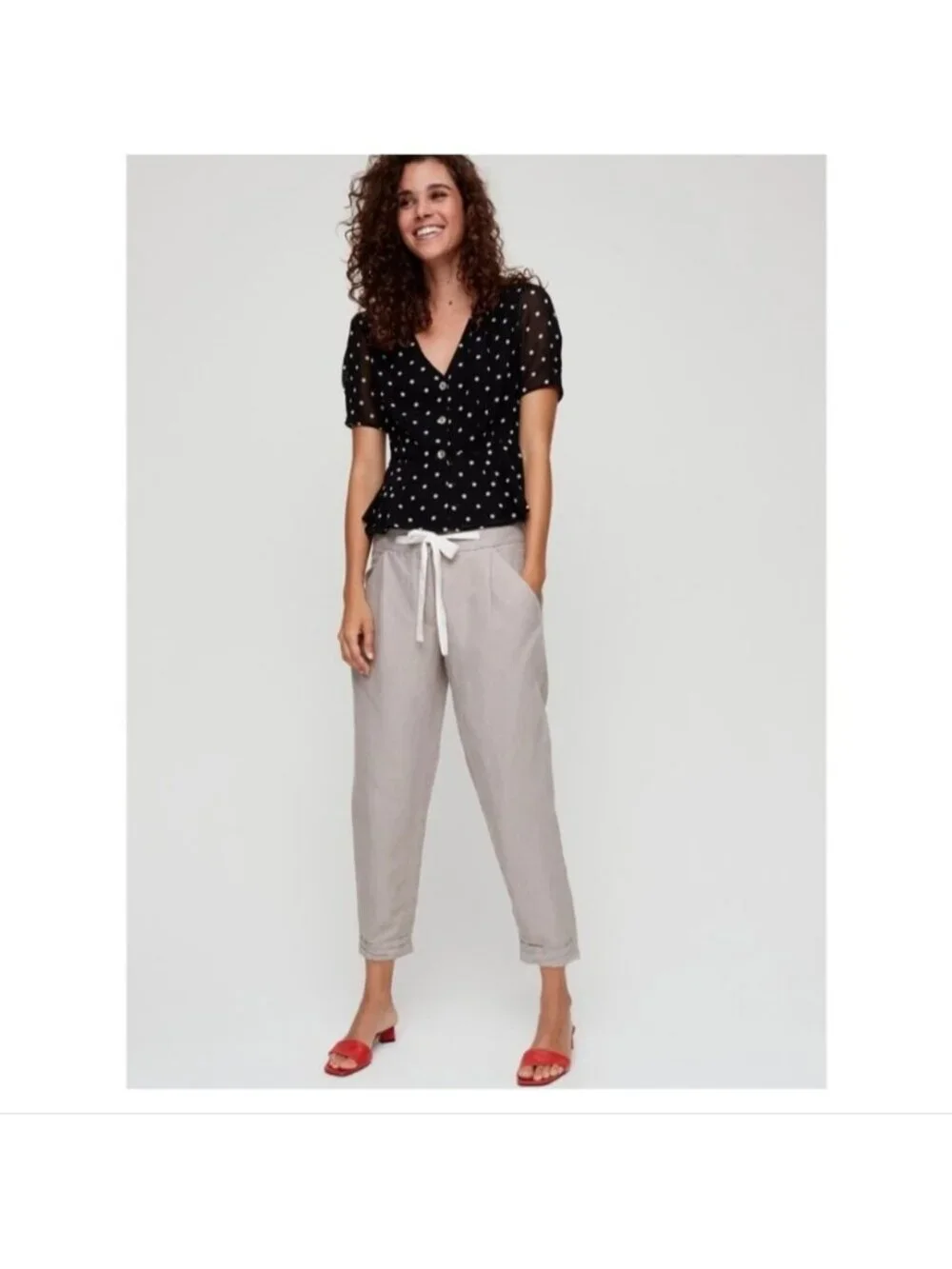 Aritzia Wilfred Allant Pant Taupe Tie Style